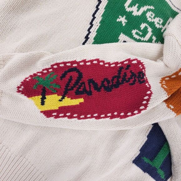 MAXMARA Road Trip Cardigan Intarsia Embroidered Western Boho Novelty Rib Sweater - Picture 10 of 13